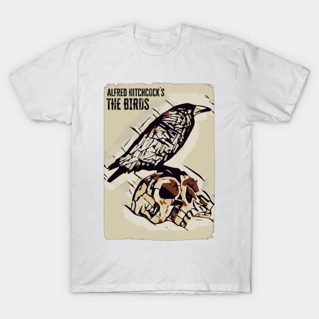 The Birds movie by Alfred Hitchcock / Alternate movie poster / Custom fan art T-Shirt by Naumovski